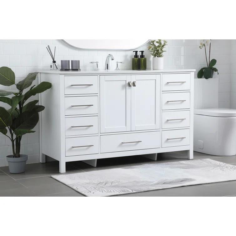 Irene 54'' Single Bathroom Vanity with Engineered Marble Top