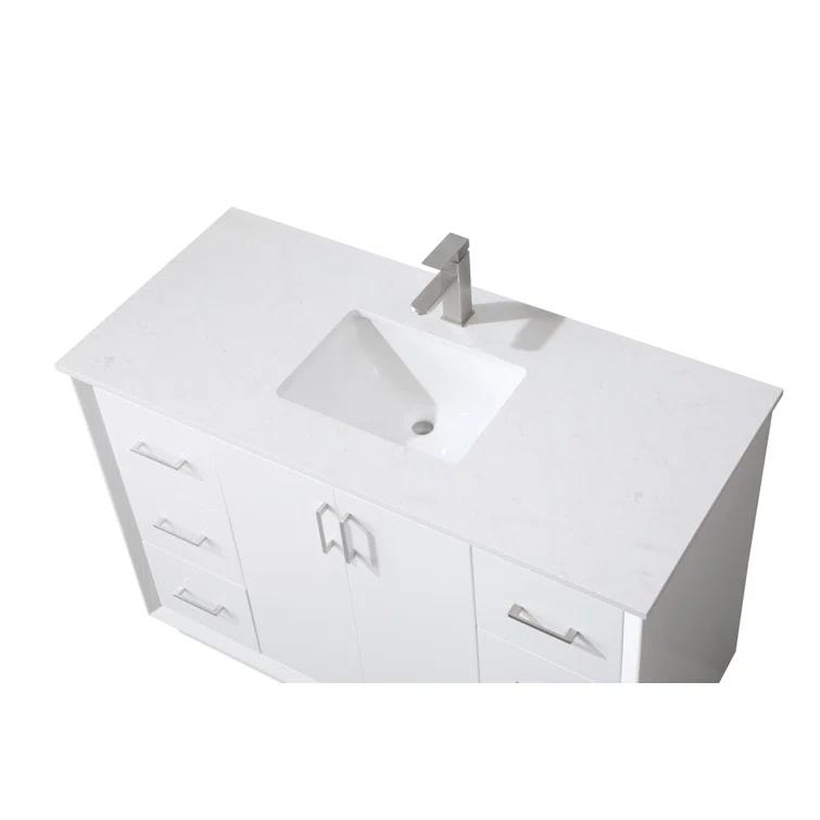Hayes 54'' Single Bathroom Vanity with Engineered Marble Top