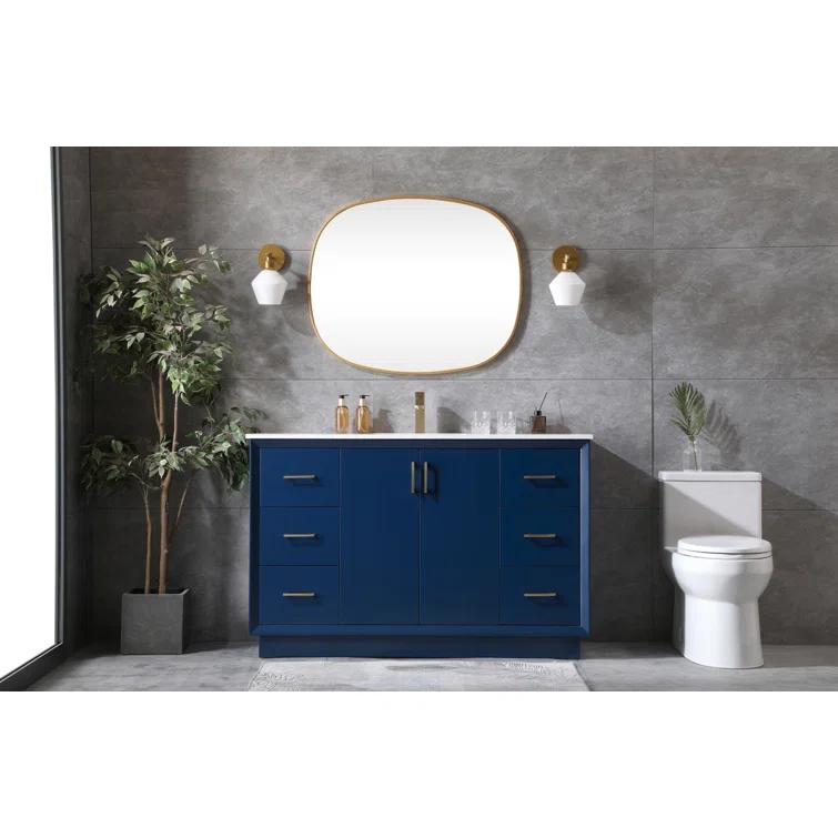 Hayes 54'' Single Bathroom Vanity with Engineered Marble Top