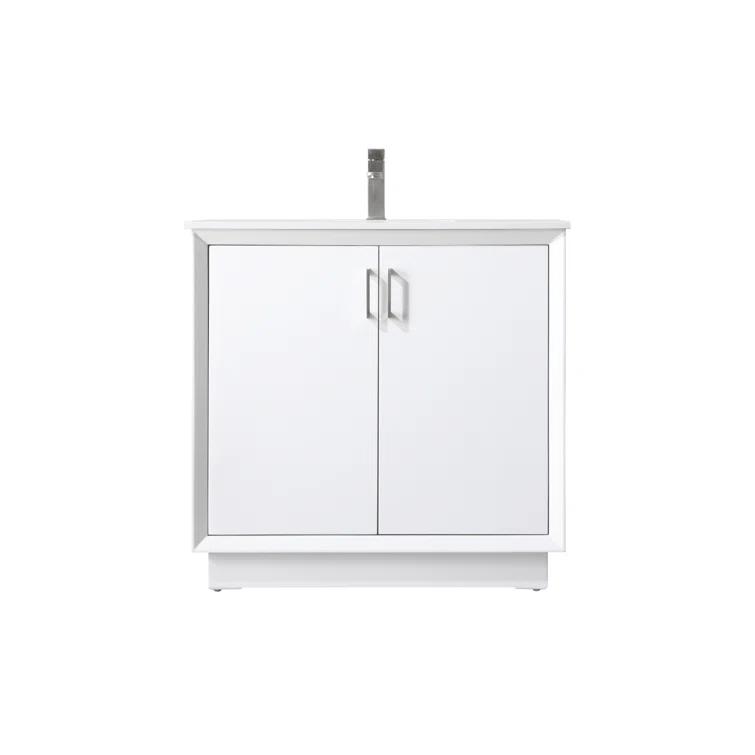 Hayes 36'' Single Bathroom Vanity with Engineered Marble Top