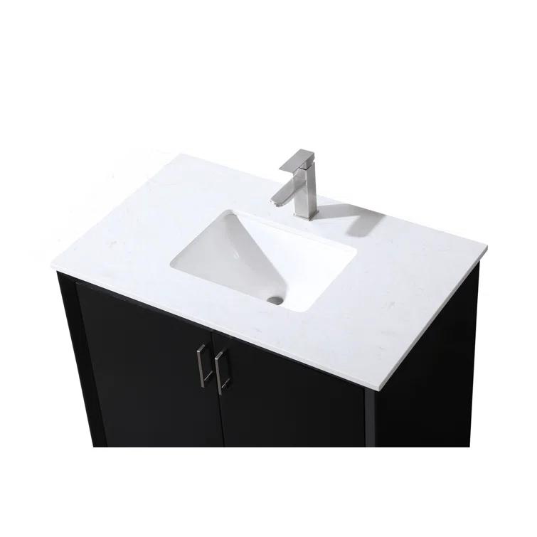 Hayes 36'' Single Bathroom Vanity with Engineered Marble Top