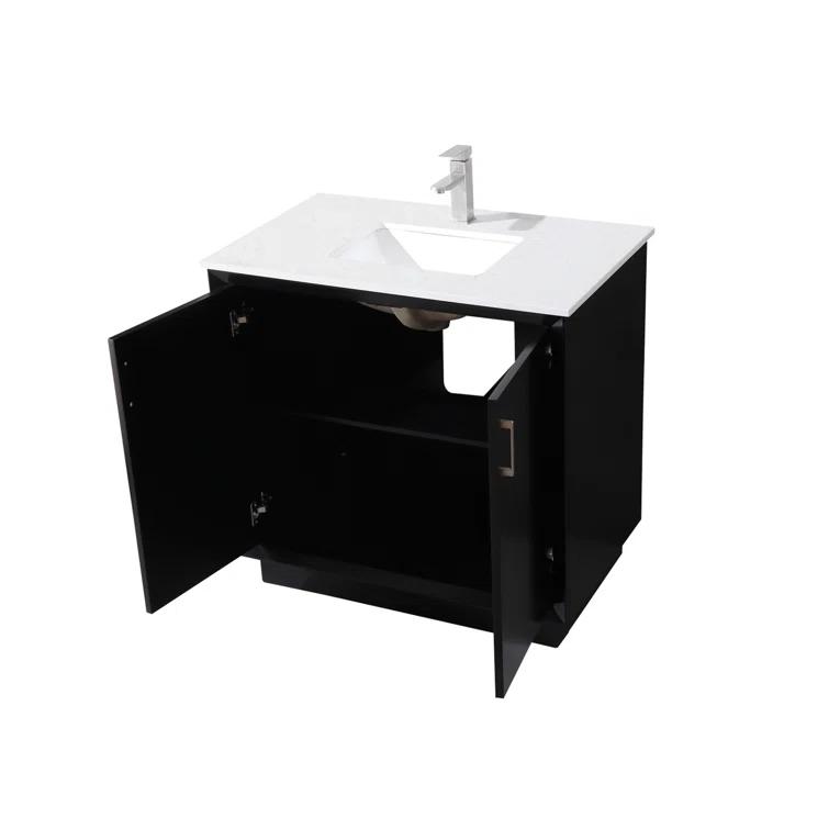 Hayes 36'' Single Bathroom Vanity with Engineered Marble Top