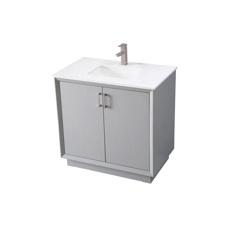 Hayes 36'' Single Bathroom Vanity with Engineered Marble Top