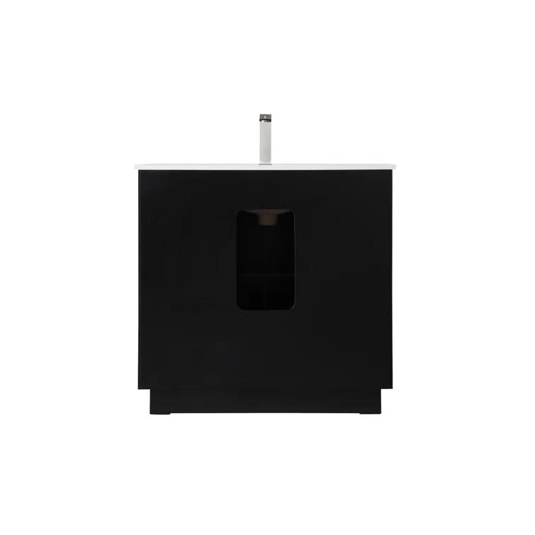 Hayes 36'' Single Bathroom Vanity with Engineered Marble Top