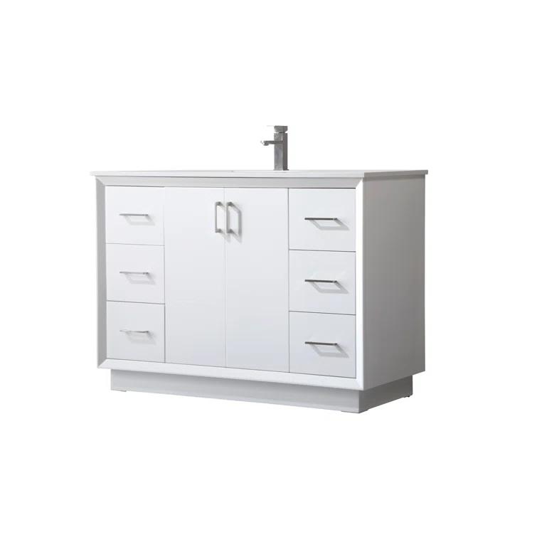 Hayes 54'' Single Bathroom Vanity with Engineered Marble Top
