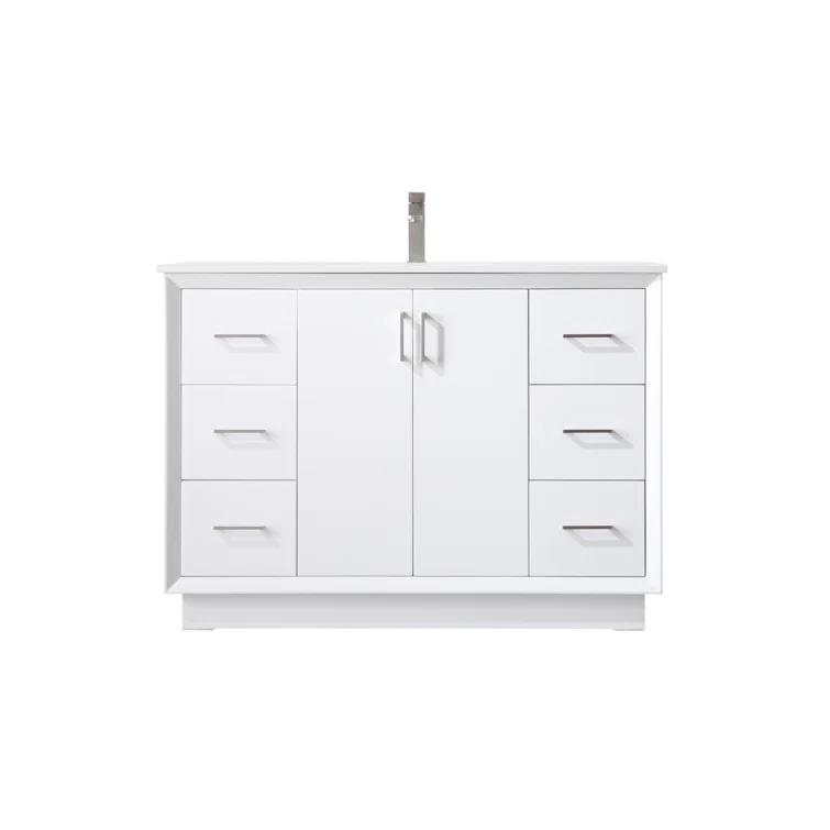 Hayes 54'' Single Bathroom Vanity with Engineered Marble Top