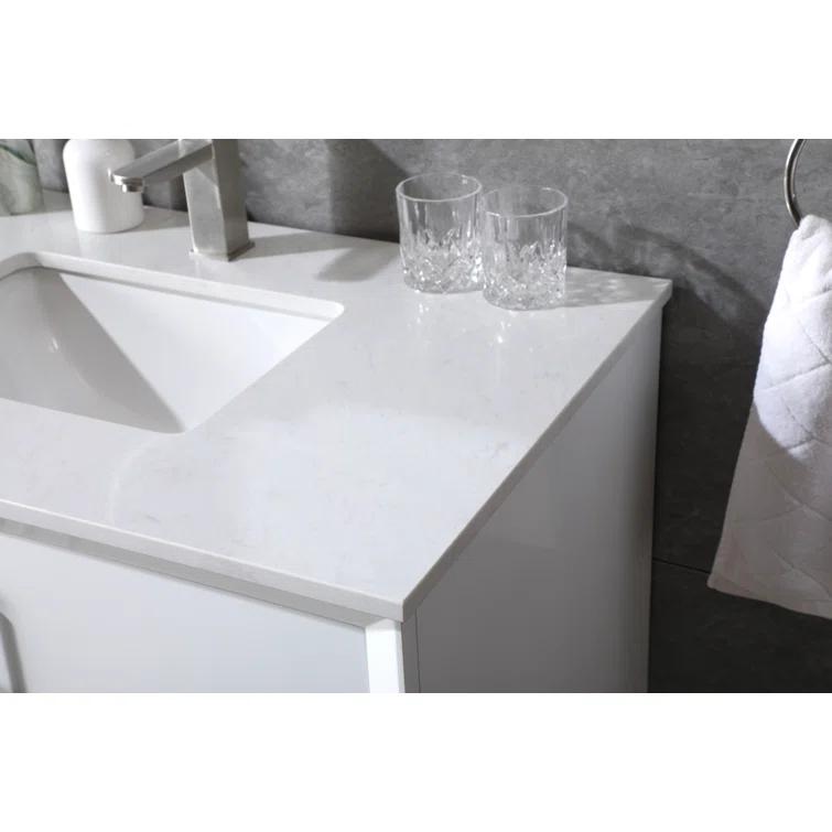Hayes 36'' Single Bathroom Vanity with Engineered Marble Top