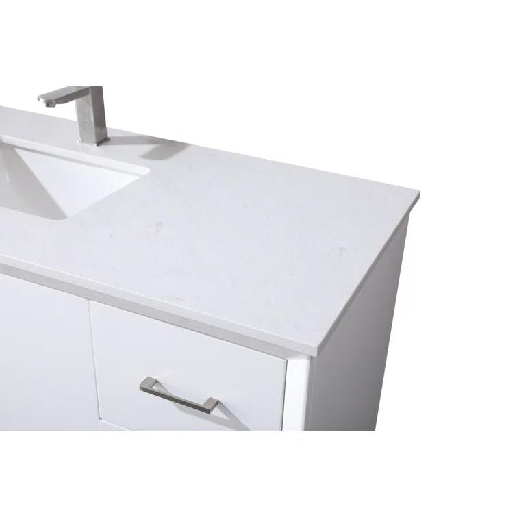 Hayes 54'' Single Bathroom Vanity with Engineered Marble Top