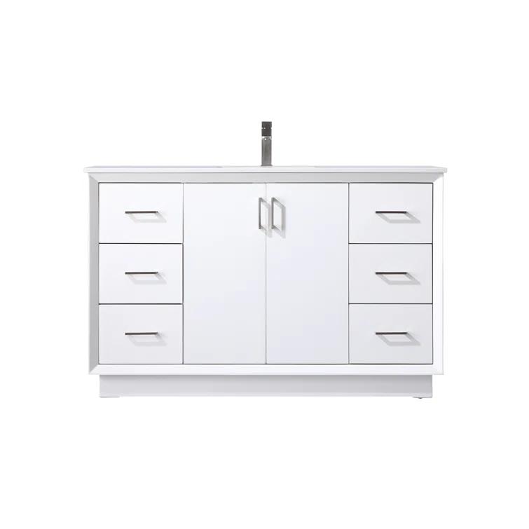 Hayes 54'' Single Bathroom Vanity with Engineered Marble Top