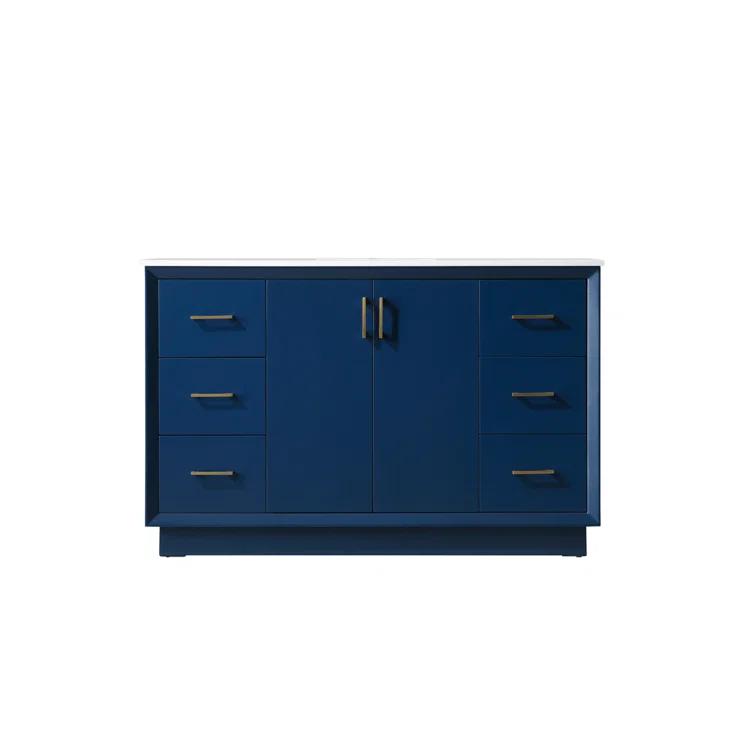 Hayes 54'' Single Bathroom Vanity with Engineered Marble Top