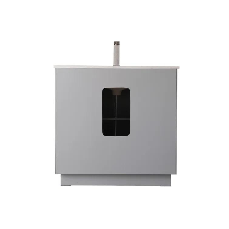 Hayes 36'' Single Bathroom Vanity with Engineered Marble Top