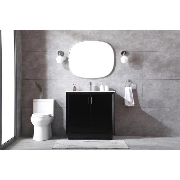 Hayes 36'' Single Bathroom Vanity with Engineered Marble Top