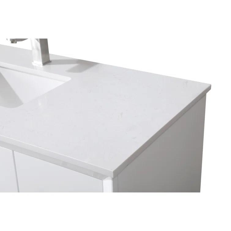 Hayes 54'' Single Bathroom Vanity with Engineered Marble Top