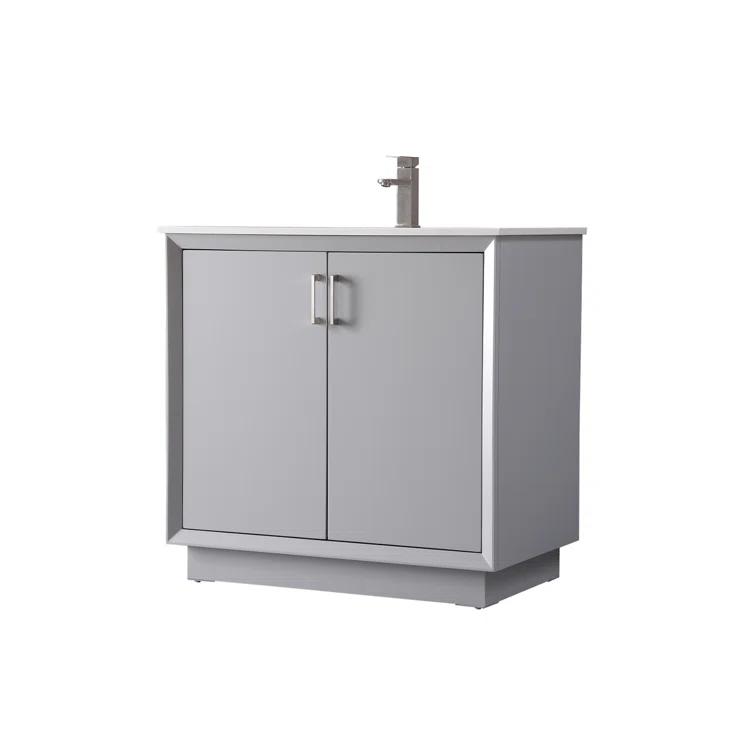 Hayes 36'' Single Bathroom Vanity with Engineered Marble Top