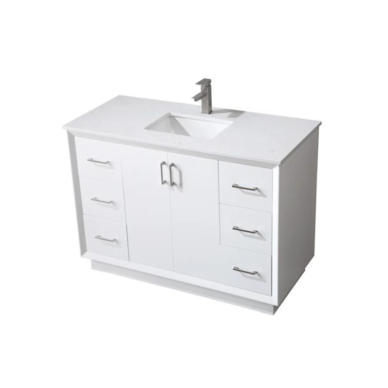 Hayes 54'' Single Bathroom Vanity with Engineered Marble Top