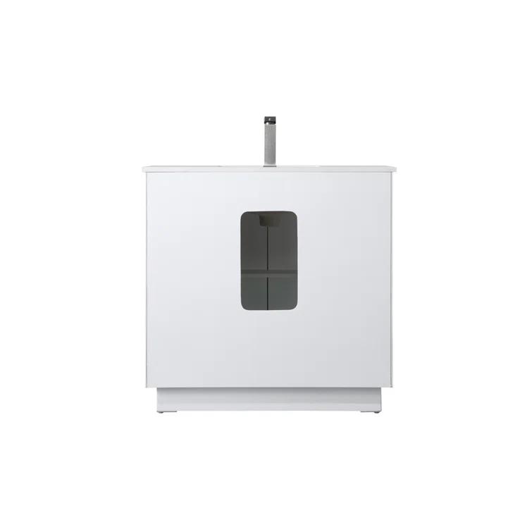 Hayes 36'' Single Bathroom Vanity with Engineered Marble Top