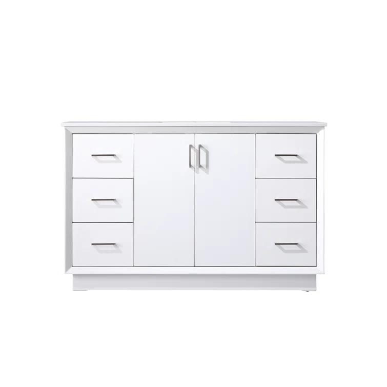 Hayes 54'' Single Bathroom Vanity with Engineered Marble Top