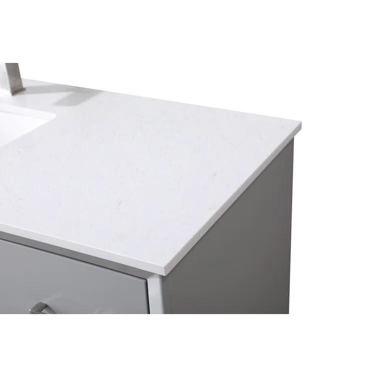 Hayes 54'' Single Bathroom Vanity with Engineered Marble Top