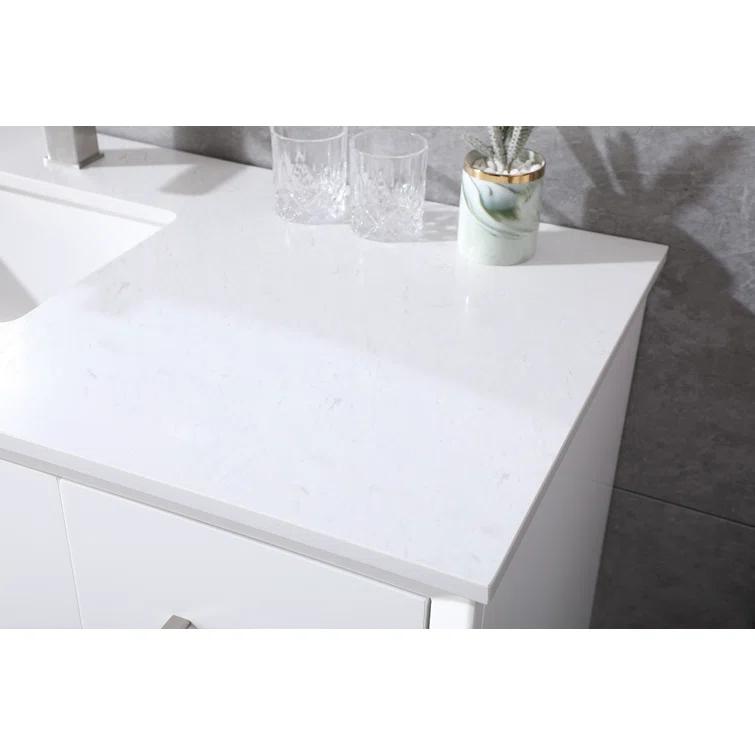 Hayes 54'' Single Bathroom Vanity with Engineered Marble Top