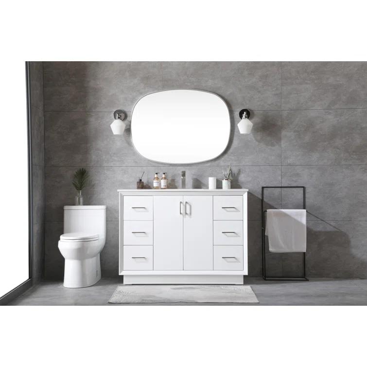 Hayes 54'' Single Bathroom Vanity with Engineered Marble Top