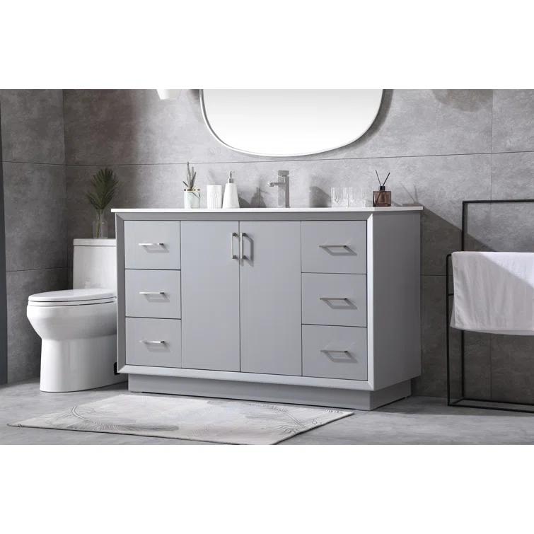 Hayes 54'' Single Bathroom Vanity with Engineered Marble Top