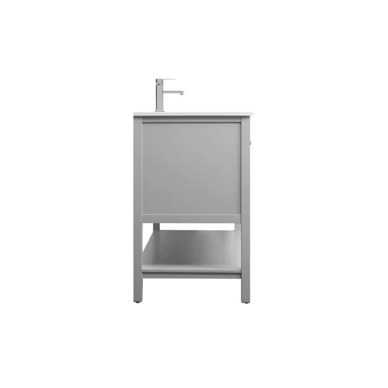 Hokku Designs Heath 54’’ Bathroom Vanity With Engineered Marble