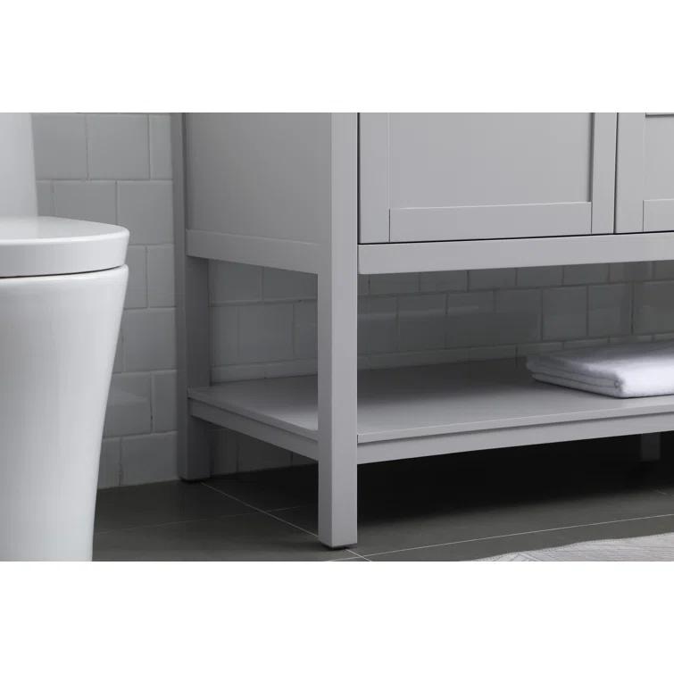 Hokku Designs Heath 54’’ Bathroom Vanity With Engineered Marble