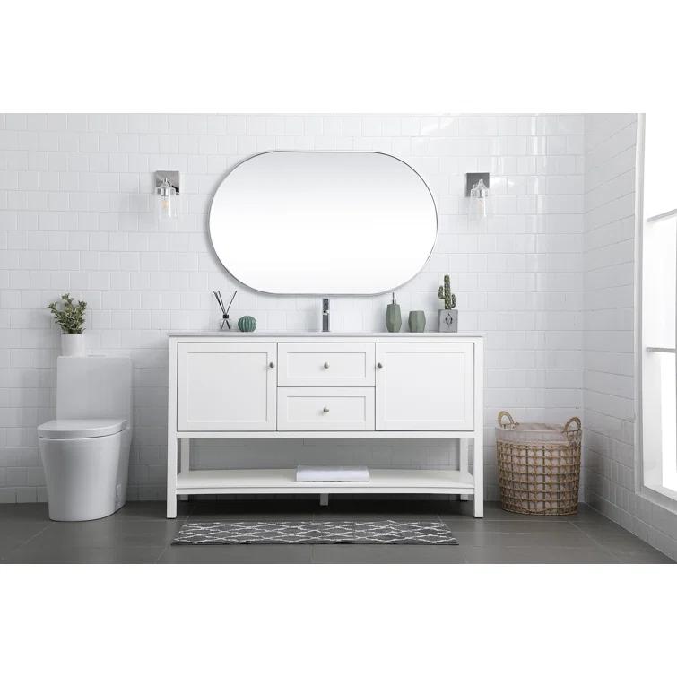 Hokku Designs Heath 60'' Double Bathroom Vanity with Engineered Marble Top