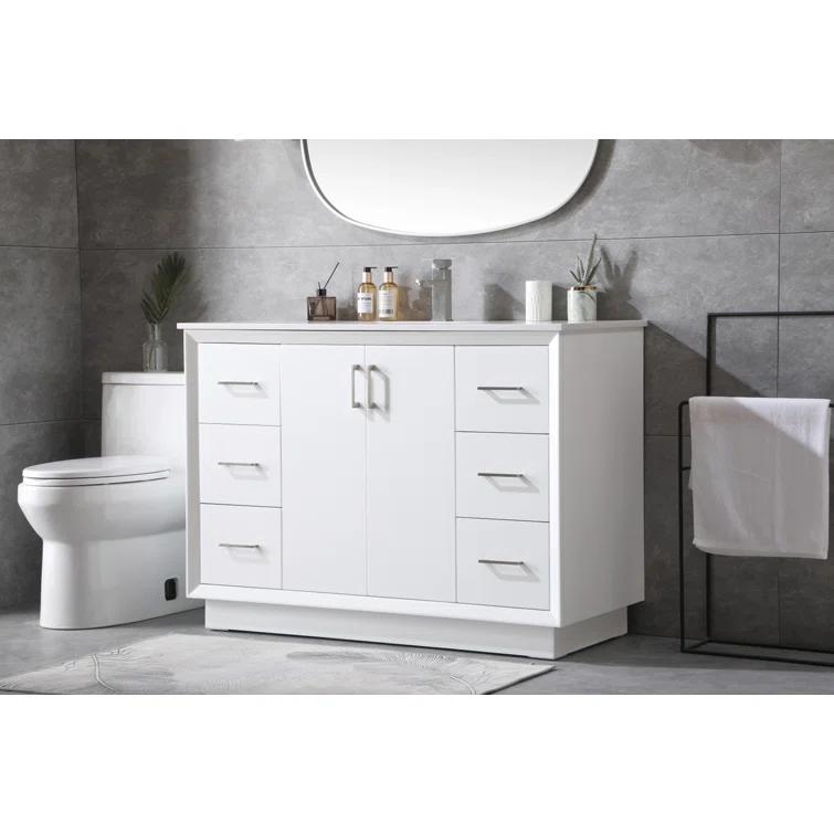 Hayes 54'' Single Bathroom Vanity with Engineered Marble Top