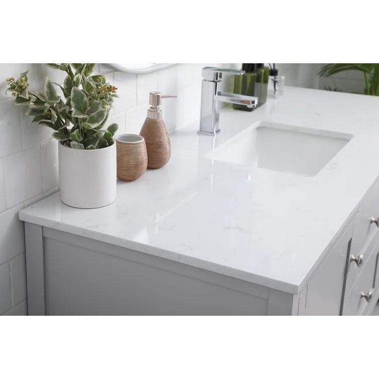 Hokku Designs Heath 54’’ Bathroom Vanity With Engineered Marble