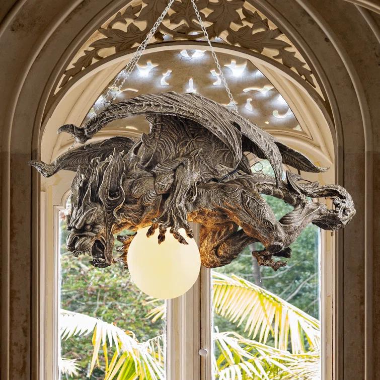Nightfall Sculptural Gargoyle Pendant Chandelier