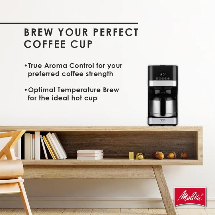 Melitta MCM010PULBK1 Melitta Aroma Tocco 8-cup Drip Coffee Maker With Thermal Carafe And Touch Control Display