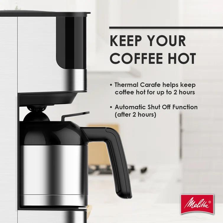Melitta MCM010PULBK1 Melitta Aroma Tocco 8-cup Drip Coffee Maker With Thermal Carafe And Touch Control Display