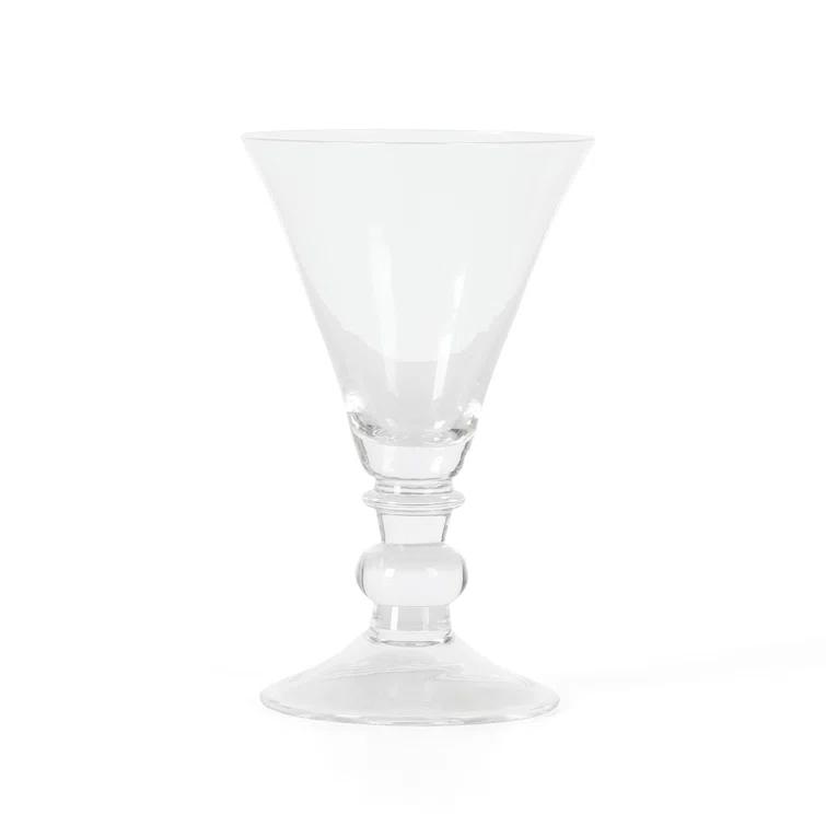 Martha Stewart Crispa 4 Piece 10 Ounce Handmade Goblet/Wine/Martini Glassware Set (Set of 4)