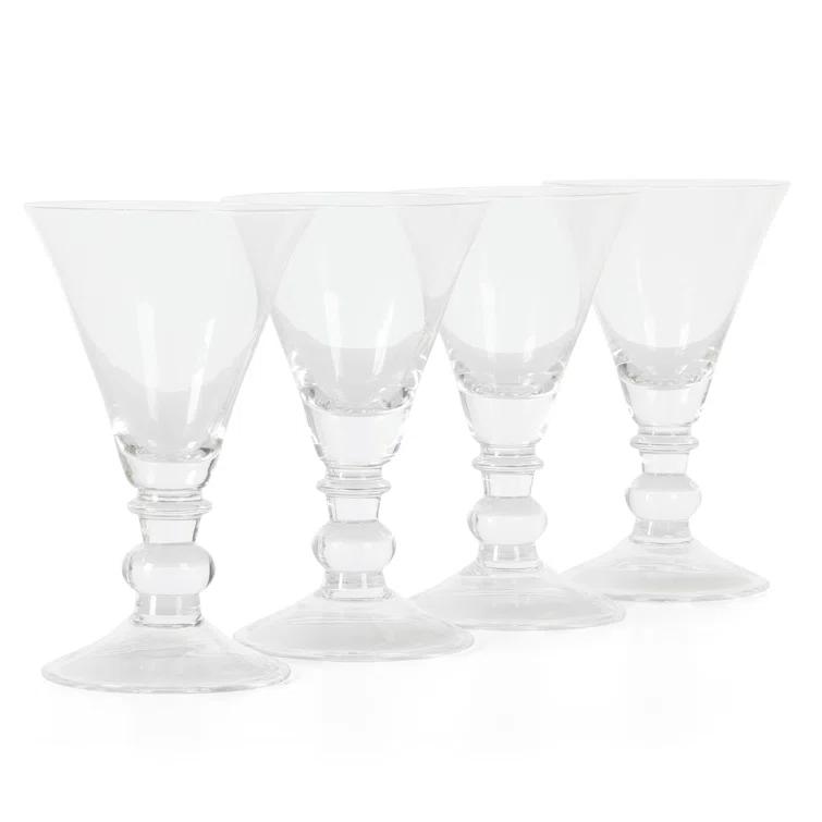 Martha Stewart Crispa 4 Piece 10 Ounce Handmade Goblet/Wine/Martini Glassware Set (Set of 4)