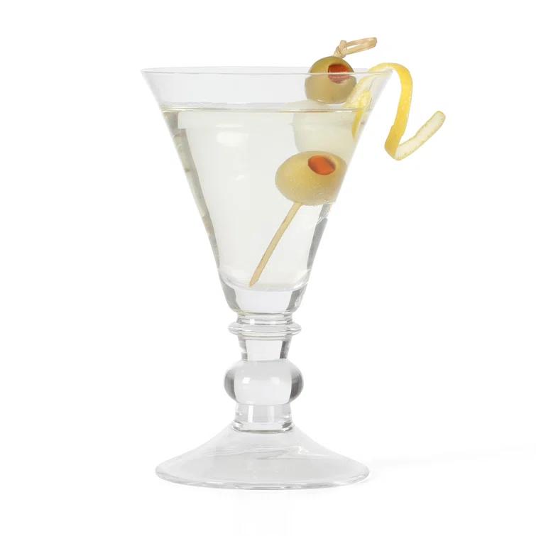 Martha Stewart Crispa 4 Piece 10 Ounce Handmade Goblet/Wine/Martini Glassware Set (Set of 4)