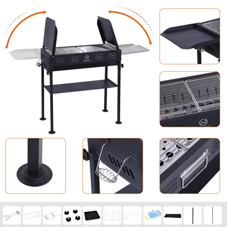 MUKE 45.4'' W Portable Charcoal Grill