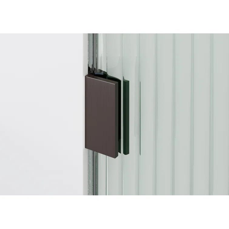 Aurora 30 in. x 58.25 in. Frameless Fluted Radius Single Fixed Bath Panel