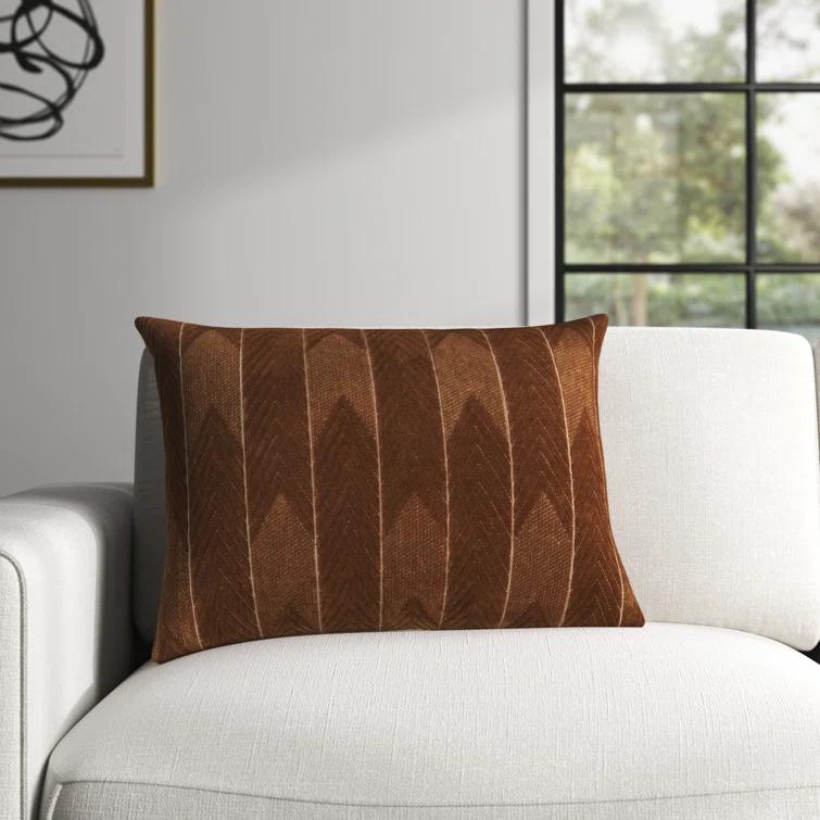 Floretta Embroidered Cotton Lumbar Throw Pillow