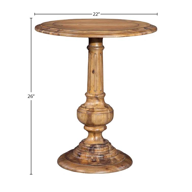 Wellington Hall Traditional Beige Round Chairside Table with Storage