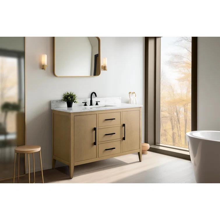 48'' Single Bathroom Vanity with Engineered Marble Top