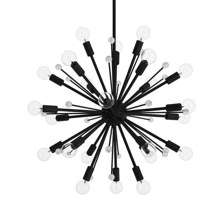 24 Light Metal Dimmable Sputnik Chandelier