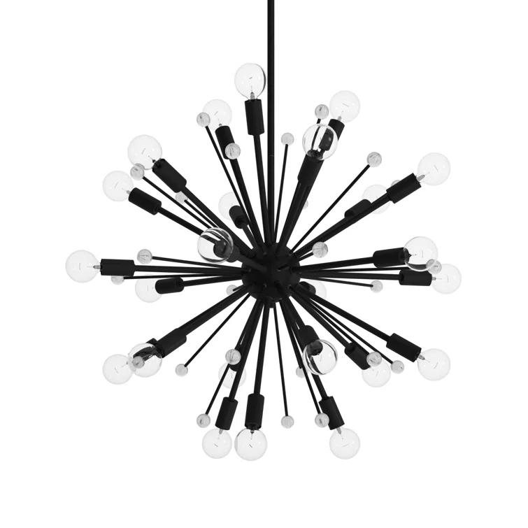 24 Light Metal Dimmable Sputnik Chandelier
