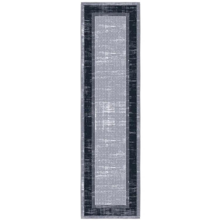 Non-Slip Bordered Area Rug For Living Room, Hallway Runner, Entryway Rug