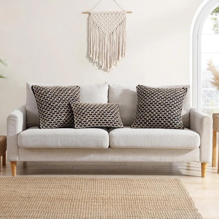 Boho Living Jada Decorative Pillow Collection Jute/Cotton Indoor Square Throw Pillow with & Insert (Set of 2)