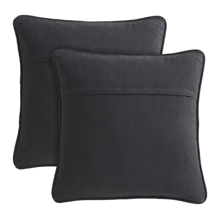 Boho Living Jada Decorative Pillow Collection Jute/Cotton Indoor Square Throw Pillow with & Insert (Set of 2)