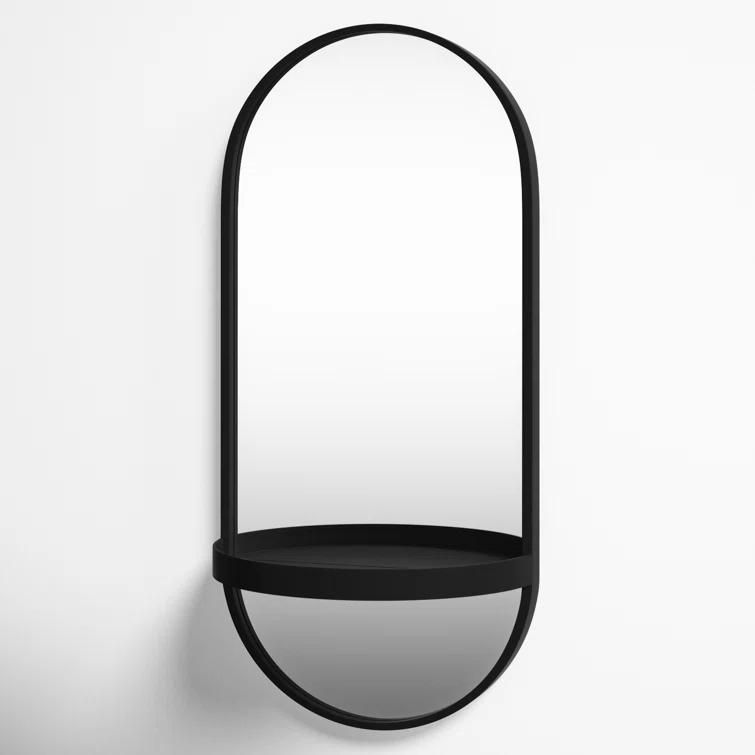 Lumi Metal Flat Mirror with Shelves