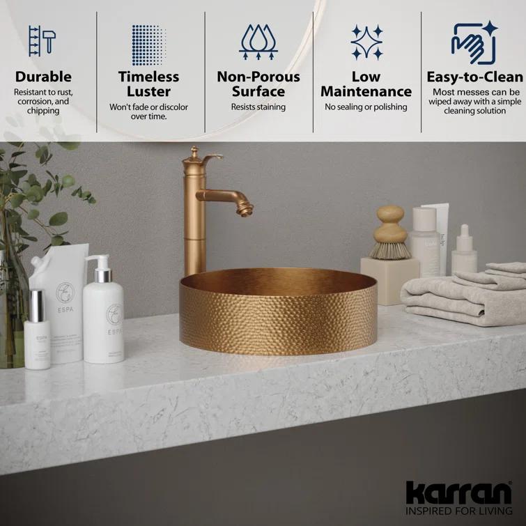 Karran Cinox 15'' Stainless Steel Circular Bathroom Sink