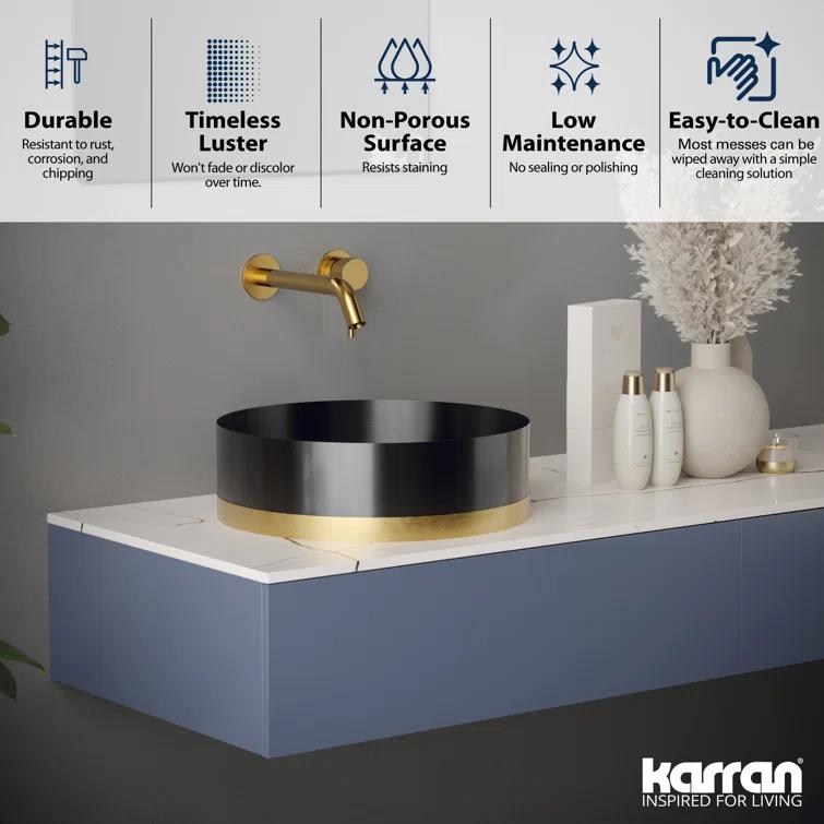 Karran Cinox 15.75'' Stainless Steel Circular Bathroom Sink