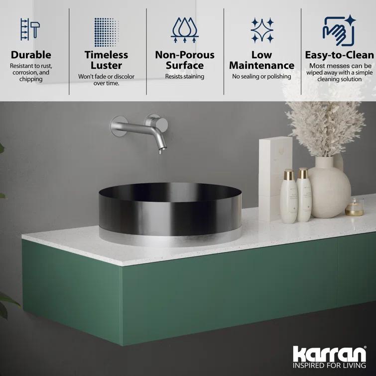 Karran Cinox 15.75'' Stainless Steel Circular Bathroom Sink
